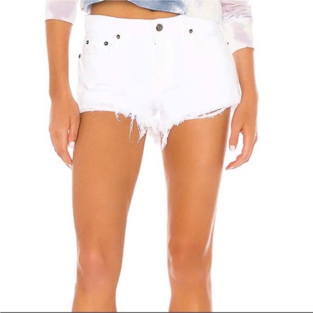 All Saints White Denim Jean Shorts